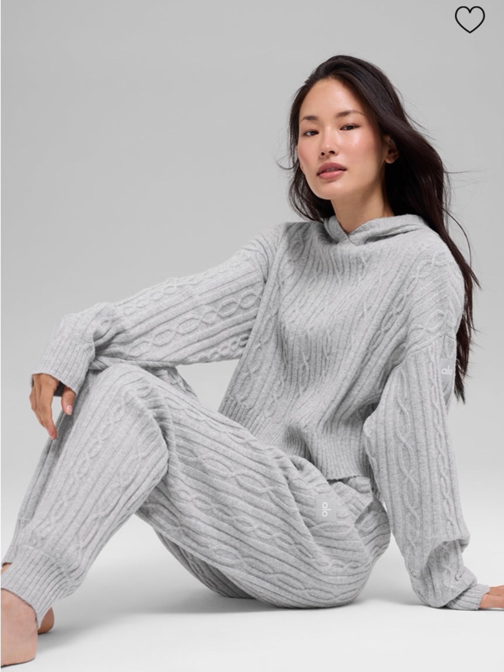 Alo Yoga Cable Knit Winter Bliss Hoodie Sweater - Picture 2 of 5